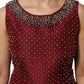 Dolce & Gabbana Burgundy Silk Beaded Evening Gown Dress