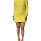 Dolce & Gabbana Yellow Viscose Acetate Mini Long Sleeve Dress