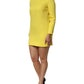Dolce & Gabbana Yellow Viscose Acetate Mini Long Sleeve Dress