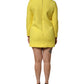Dolce & Gabbana Yellow Viscose Acetate Mini Long Sleeve Dress