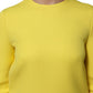 Dolce & Gabbana Yellow Viscose Acetate Mini Long Sleeve Dress
