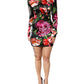 Dolce & Gabbana Black Floral Fiori Pittorici Mini Bodycon Dress