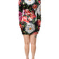 Dolce & Gabbana Black Floral Fiori Pittorici Mini Bodycon Dress