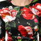 Dolce & Gabbana Black Floral Fiori Pittorici Mini Bodycon Dress