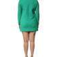 Dolce & Gabbana Green Viscose Acetate Mini Long Sleeve Dress