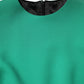 Dolce & Gabbana Green Viscose Acetate Mini Long Sleeve Dress