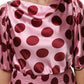 Dolce & Gabbana Pink Red Polka Dot Silk Satin Maxi Gown Dress