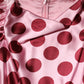 Dolce & Gabbana Pink Red Polka Dot Silk Satin Maxi Gown Dress