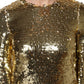 Dolce & Gabbana Gold Sequin Long Sleeve Mini Dress
