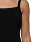 Laneus Black Square Neck Bodycon Ruched Mini Dress