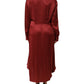 Fabiana Filippi Burgundy Acetate Viscose Satin Long Dress