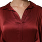 Fabiana Filippi Burgundy Acetate Viscose Satin Long Dress