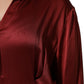 Fabiana Filippi Burgundy Acetate Viscose Satin Long Dress
