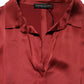Fabiana Filippi Burgundy Acetate Viscose Satin Long Dress