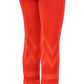 Versace Collection Red Pants Cropped 3/4 Short Nude Capri Pants