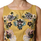Dolce & Gabbana Yellow Silk Floral Embroidered Maxi Dress