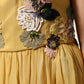 Dolce & Gabbana Yellow Silk Floral Embroidered Maxi Dress
