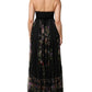 Dolce & Gabbana Black Floral Key Print Crystal Strapless Dress