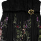 Dolce & Gabbana Black Floral Key Print Crystal Strapless Dress