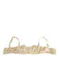 Dolce & Gabbana Cream Satin Blend Balconette Bra Underwear