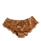 Dolce & Gabbana Brown Lace Silk Satin Slip Panties Underwear