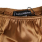 Dolce & Gabbana Brown Lace Silk Satin Slip Panties Underwear