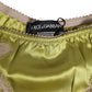 Dolce & Gabbana Green Silk Satin Lace Trim New Slip Underwear