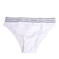 Dolce & Gabbana White Lace Slip Brief Logo Waistband Underwear