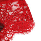 Dolce & Gabbana Red Floral Lace Sheer Briefs Women Underwear