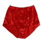 Dolce & Gabbana Red Silk Satin High-Waist Briefs Women Underwear