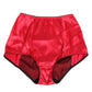 Dolce & Gabbana Red Silk Satin High-Waist Briefs Underwear