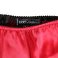 Dolce & Gabbana Red Silk Satin High-Waist Briefs Underwear