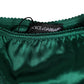 Dolce & Gabbana Green Satin Lace Briefs Women Underwear