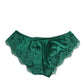 Dolce & Gabbana Green Satin Lace Briefs Women Underwear
