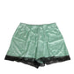 Dolce & Gabbana Water Green Satin Black Lace Trim Underwear
