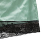 Dolce & Gabbana Water Green Satin Black Lace Trim Underwear