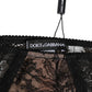 Dolce & Gabbana Black Floral Lace Sheer Mesh High Waist Underwear