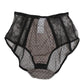 Dolce & Gabbana Black Sheer Polka Dot Lace High Waist Underwear