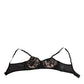 Dolce & Gabbana Black Nude Floral Lace Sheer Bra Underwear