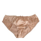 Dolce & Gabbana Nude Beige Silk Satin Bow Lace Trim Underwear