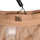 Dolce & Gabbana Beige Sheer Mesh High Waist Briefs Underwear