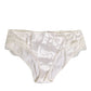 Dolce & Gabbana Ivory White Silk Satin Lace Trim Panty  Underwear