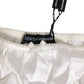 Dolce & Gabbana Ivory White Silk Satin Lace Trim Panty  Underwear