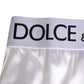 Dolce & Gabbana White Satin High-Waist Brief Logo Women Underwear