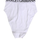 Dolce & Gabbana White Cotton Elastic DG Logo Waistband  Underwear
