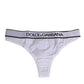 Dolce & Gabbana White Logo Waistband Modal Cotton Thong  Underwear