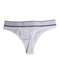 Dolce & Gabbana White Logo Waistband Modal Cotton Thong  Underwear