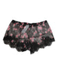 Dolce & Gabbana Black Pink Floral Lace Mesh Lingeri Underwear