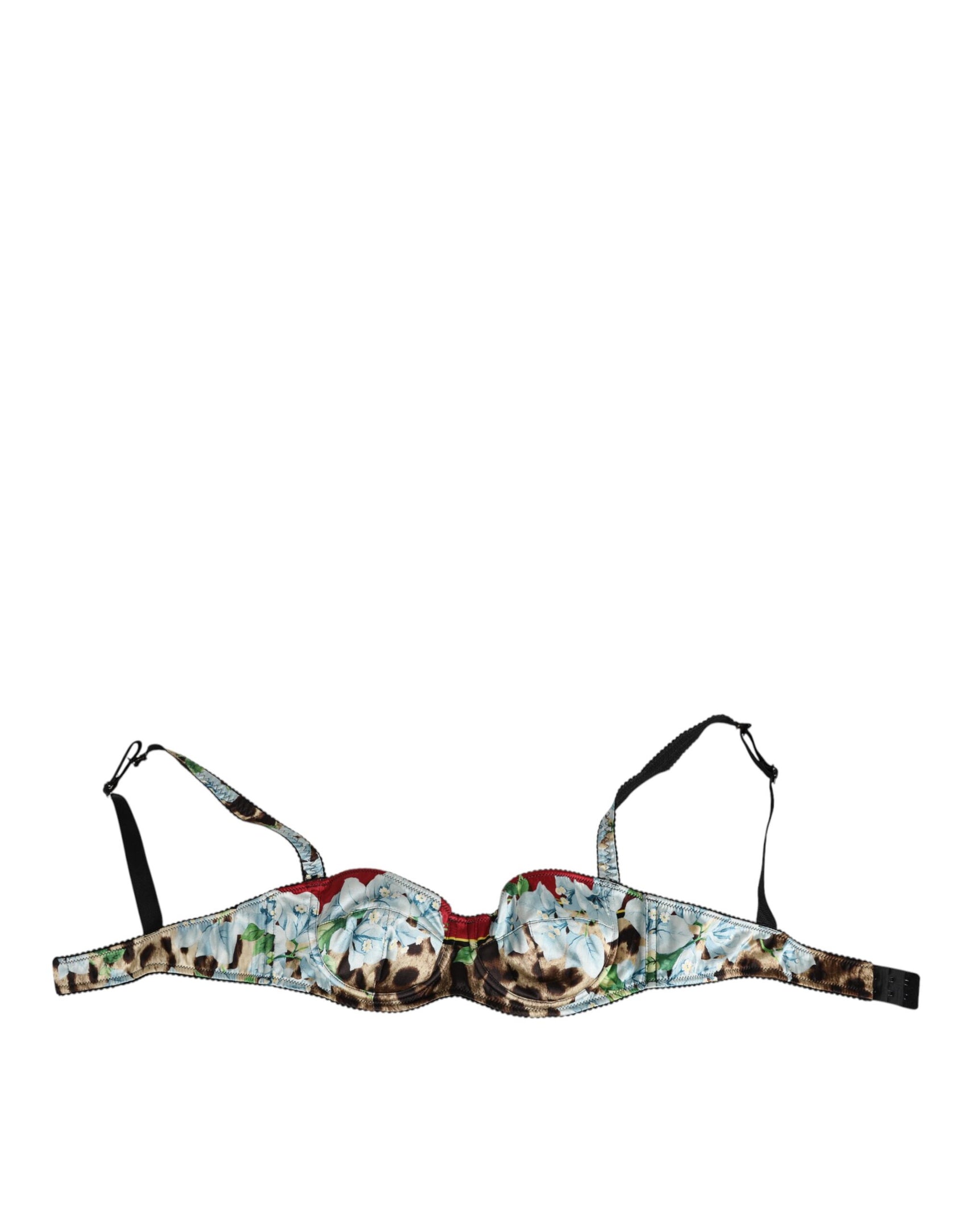 Dolce & Gabbana Multicolor Floral Semi Padded Balconette Underwear