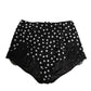 Dolce & Gabbana Black White Polka Dot Silk Slip Panty Underwear